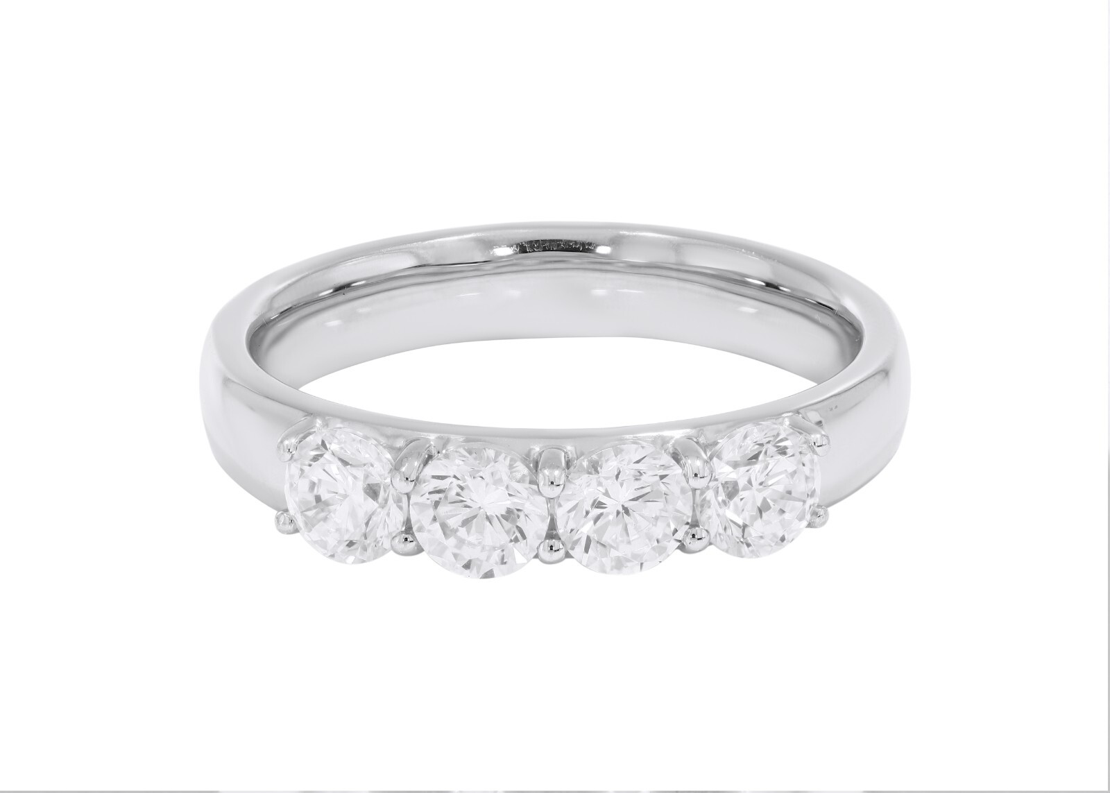 Lab Grown Diamond Engagement Ring 0.96 ct Certified Round Cut 14k White Gold