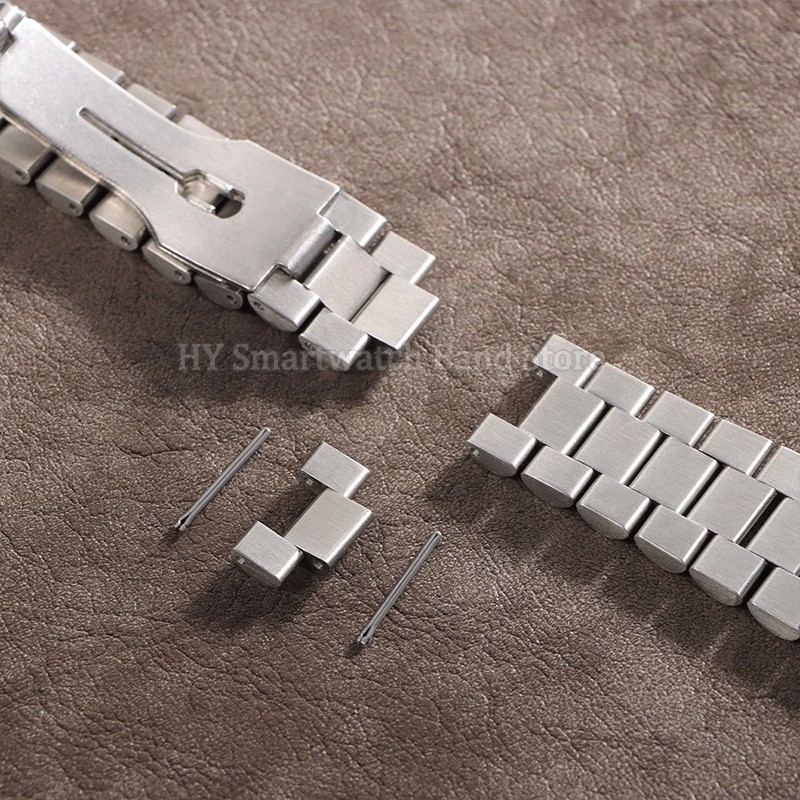 Solid Stainless Steel Strap Bracelet 20MM Curved End President Silver Watch Band
