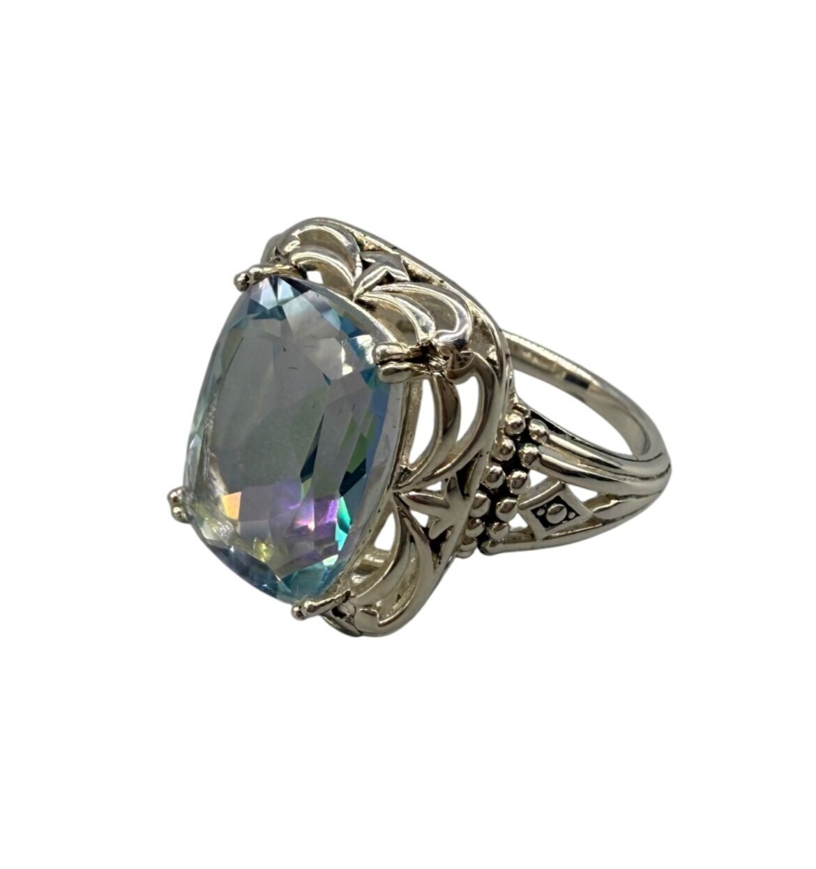 Orvieto Odyssey Sterling Silver 10.00 Ct TGW Cassiopeia Quartz Ring Size 10
