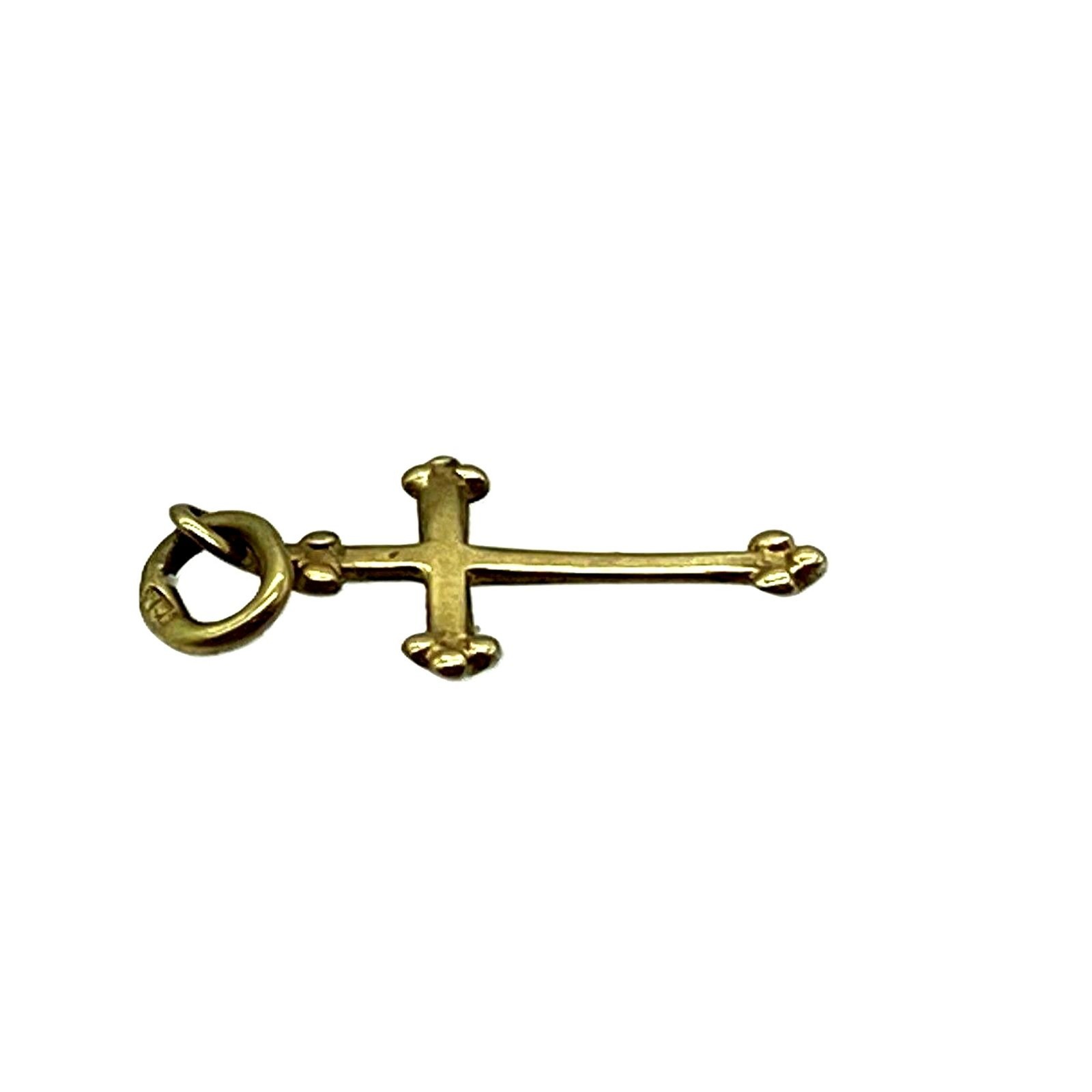 14K Yellow Gold Cross Pendant 0.27g small 3/4″ L