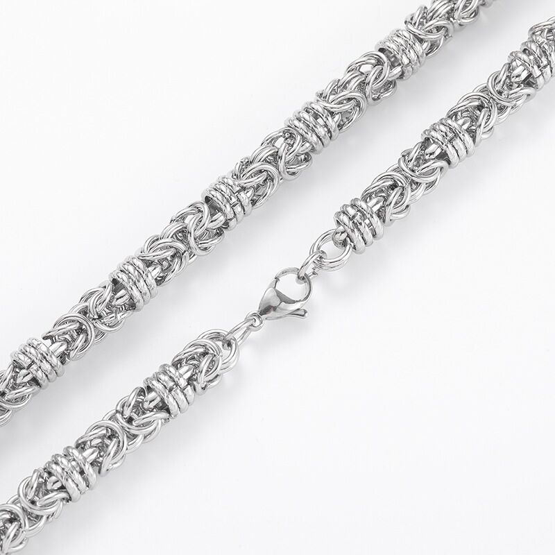 9mm Woman Man Stainless Steel Thick Heavy Braided Chain Necklace Bangle Bracelet