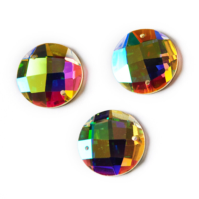 Round Multi-faceted Sew On Rhinestones Strass Garment Decoration Gym suit DIY