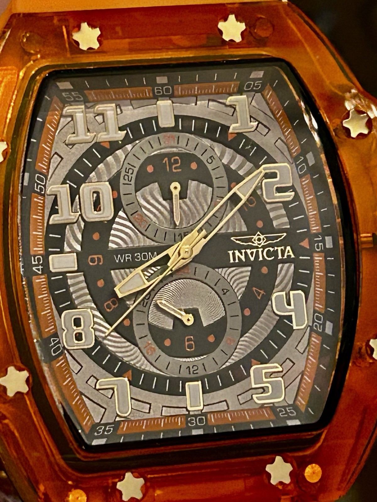 Invicta Racing Cyclone 48.5mm, WR 30m, 9”, New/Box/3yr Warranty, Orange, 48711