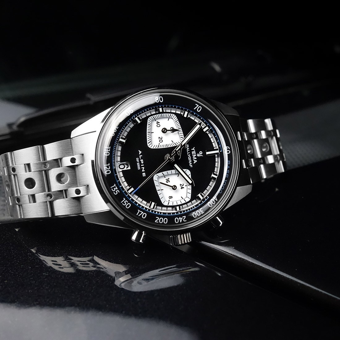 YEMA Rallygraf Alpine Chronograph Hybrid Steel Mechanical Quartz Men’s Watch