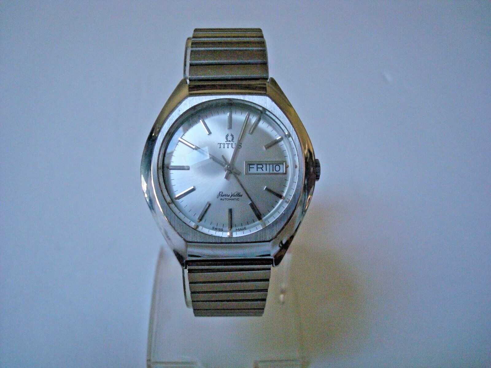 Titus Pierre Vallee Men”s Automatic SS Watch ETA 2879 DD QS Titus Band 5xSigned