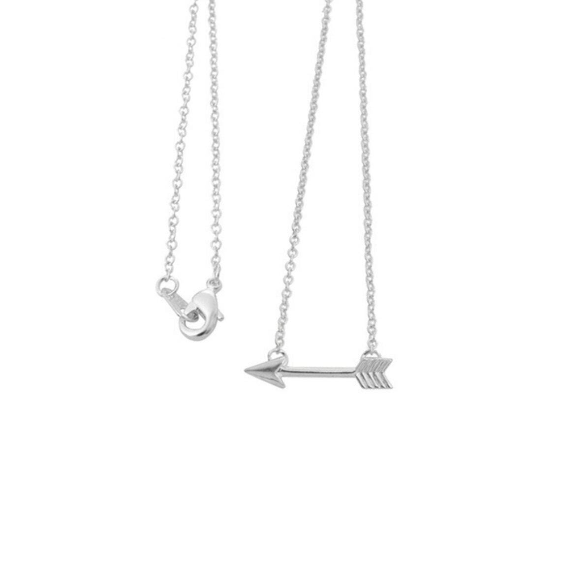 Silver or Gold Plated Cupid’s Arrow Necklace Pendant Black Widow