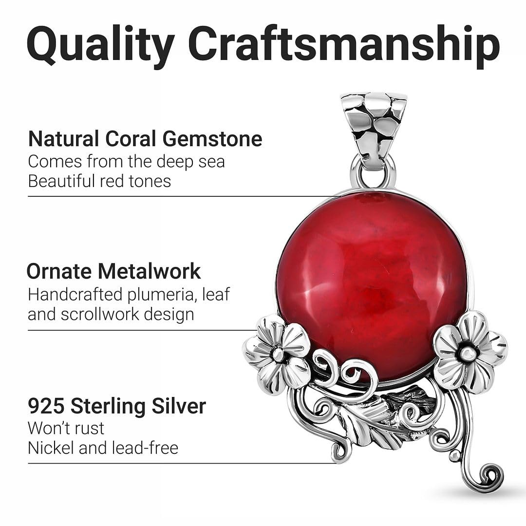 Sponge Coral Pendant without Chain in Sterling Silver