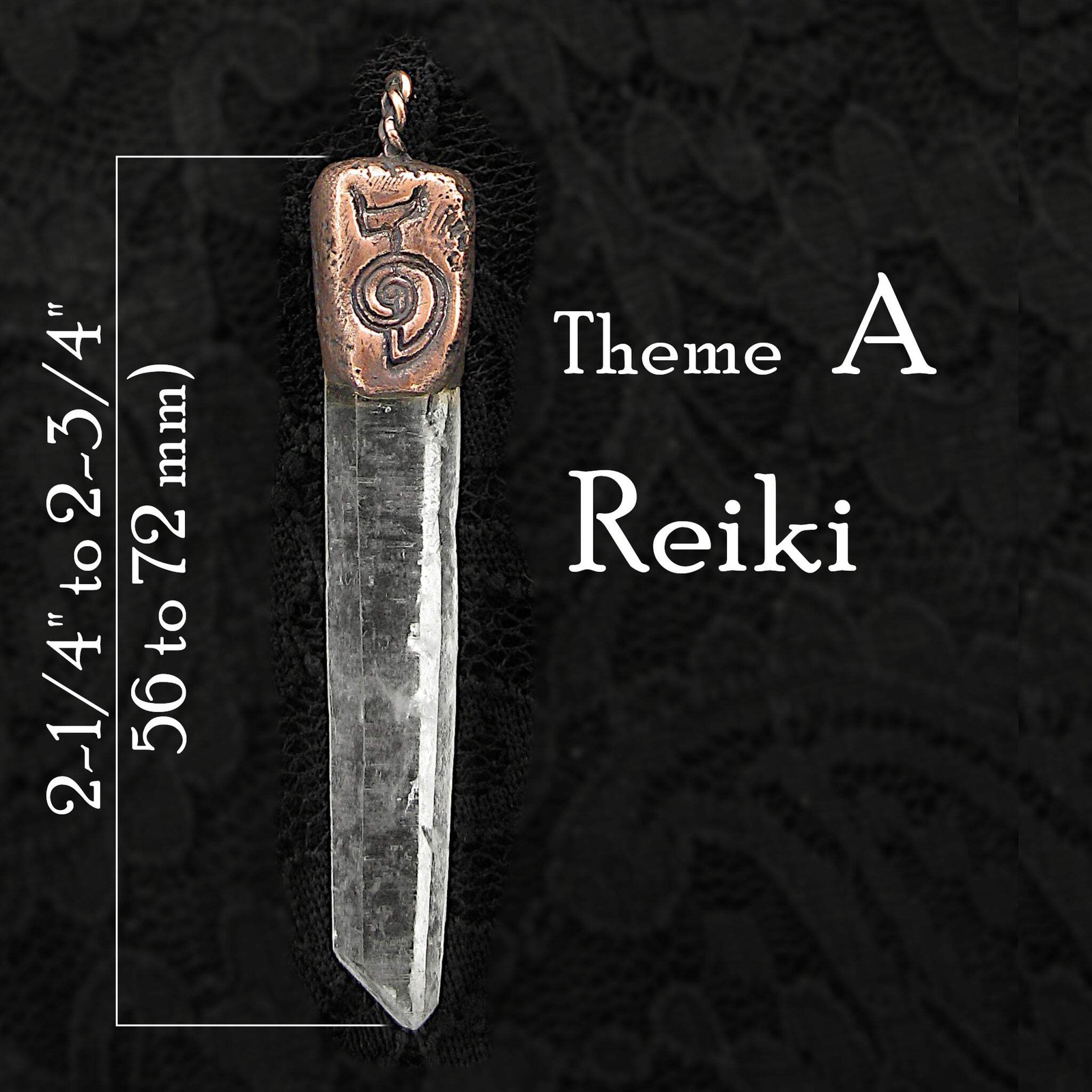Copper Quartz Point Pendant ONLY No Chain – Mystical Symbol Handmade Jewelry