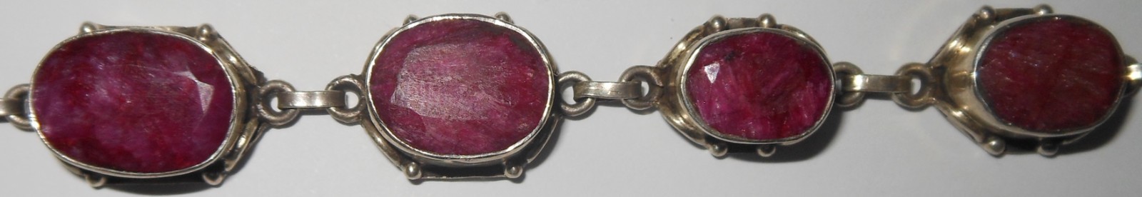 Vintage 925 Sterling Silver Ruby Bracelet