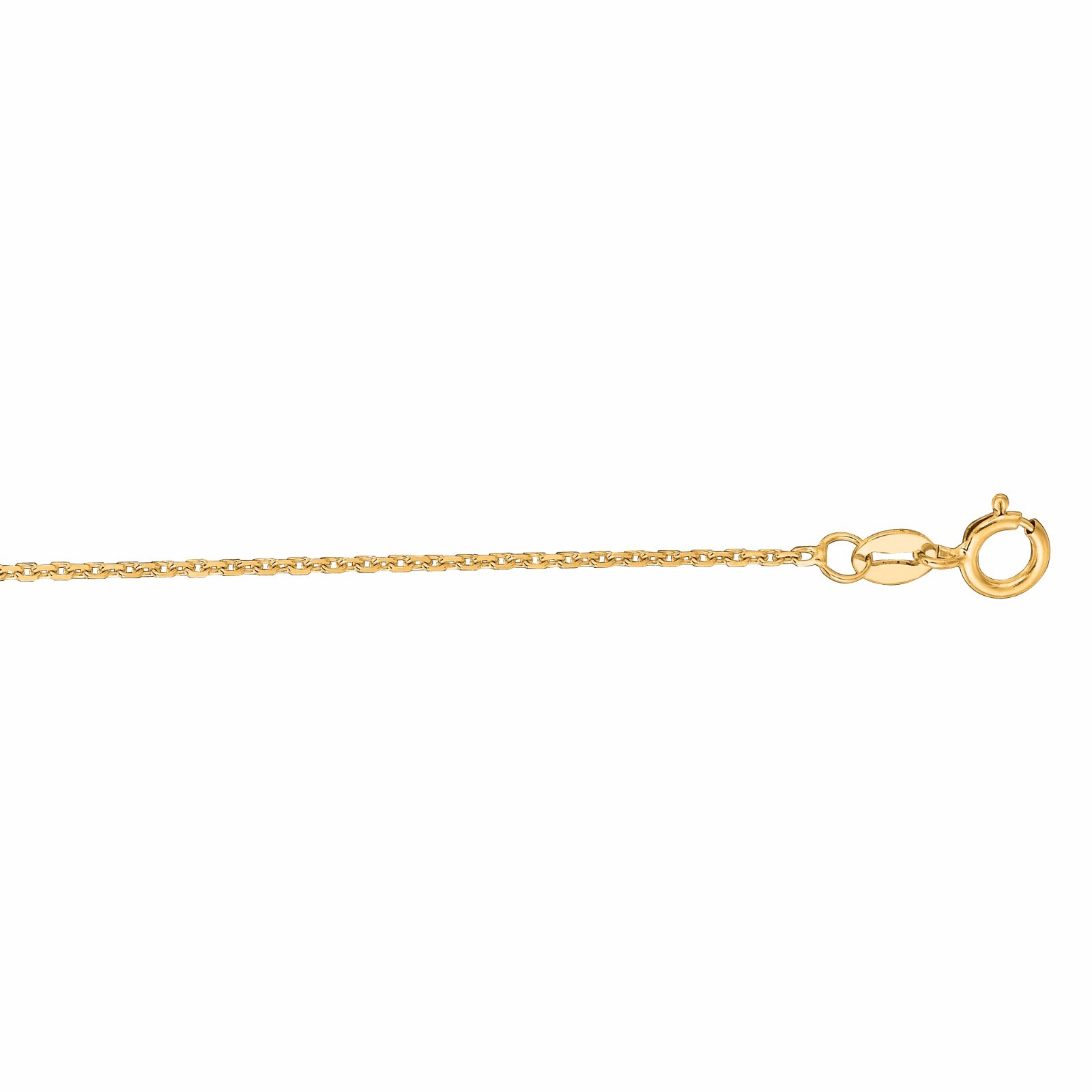 14k Yellow Gold 16″ Solid Cable Link Pendant Chain/Necklace 1.1 mm 1.4 Grams