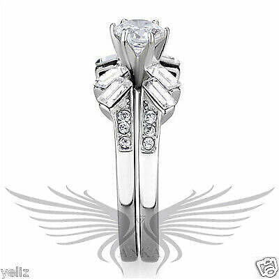 Brilliant 0.66Ct Round Cut Cubic Zircon CZ AAA Wedding Set 5 6 7 8 9 10 Tk1856