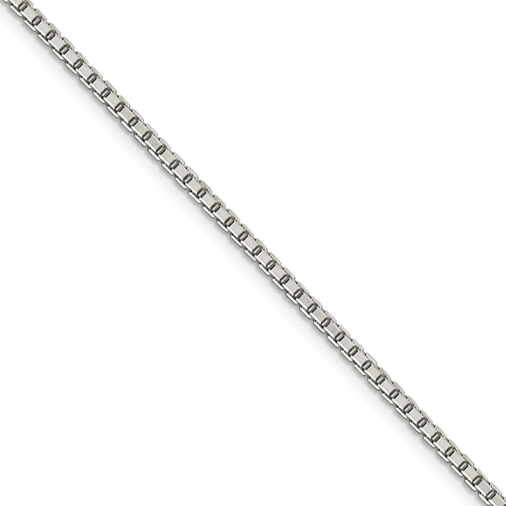 925 Sterling Silver Box Chain Necklace Wholesale 0.8mm 1mm Made in Italy
