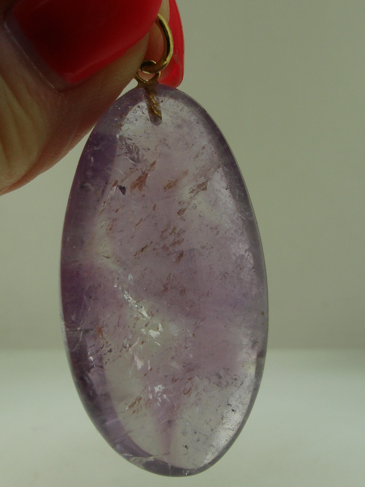 BEAUTIFUL LARGE 34 GRAMS 2 1/4″ POLISHED GENUINE AMETHYST PENDANT! APPXO. 17 TCW
