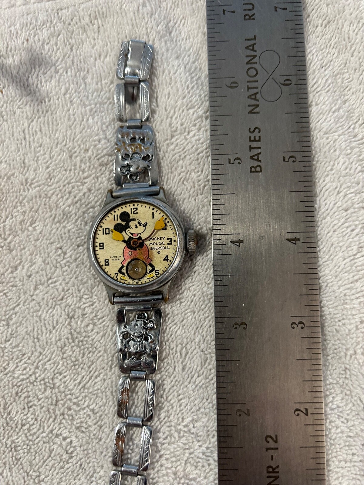 Vintage 1934 Ingersoll Mickey Mouse Wrist Watch Works