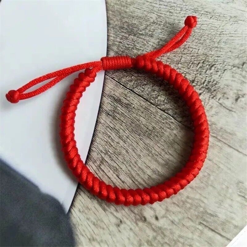 4x Tibetan Lucky BLACK String Woven Bracelet for Protection Men Women Good Luck