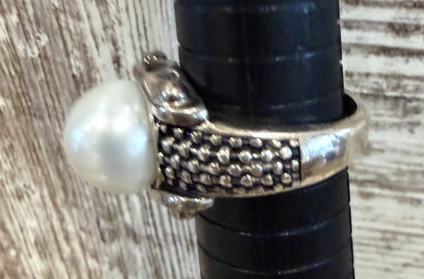 Cultured Freshwater Pearl 11.6mm Sterling Silver Ring 8g Size 8.5-9