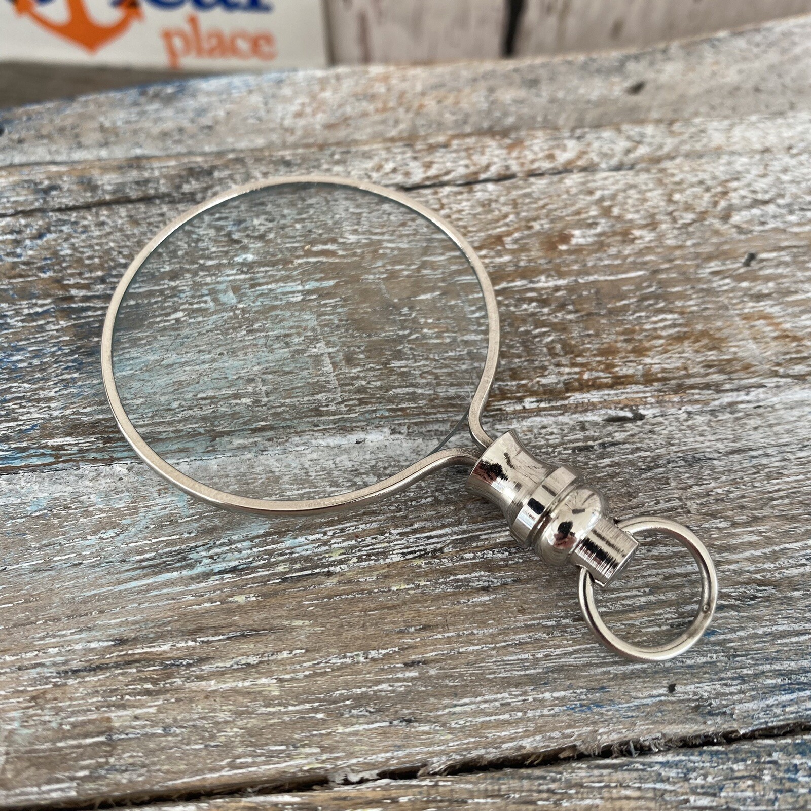 Magnifying Glass Necklace w/ Optional 27″ Chain, Brass Magnifier Monocle Pendant