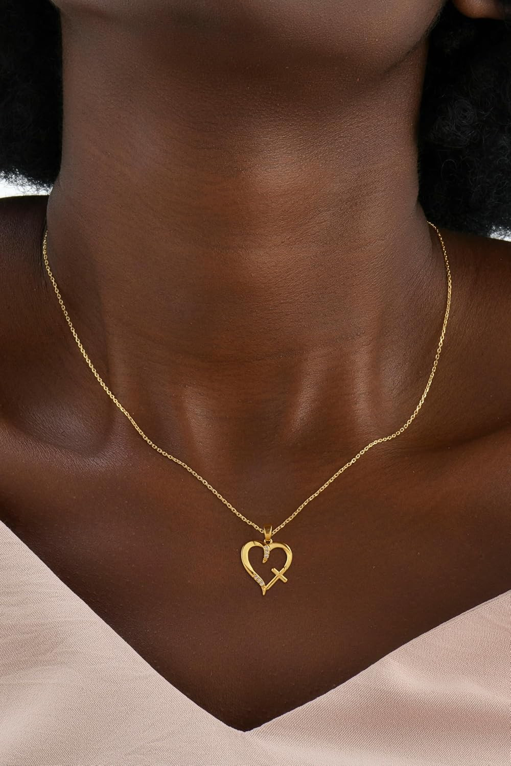 Cross Necklace for Women 14K Gold Silver Plated Necklace Layered Gold Cross Neck