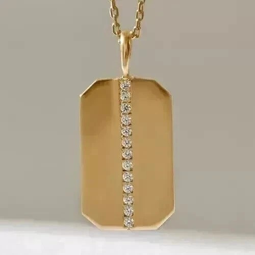 2Ct Round Cut Simulated Diamond Women’s Charm Pendant In 14K Yellow Gold Plated