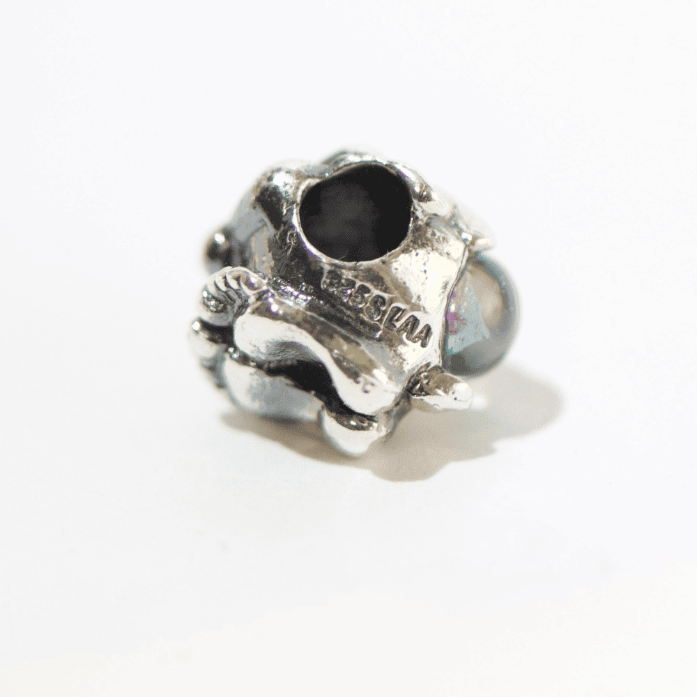 Trollbeads ~ Grinning Troll With Big Feet Bead with Dichroic Glass ~ 925 LAA