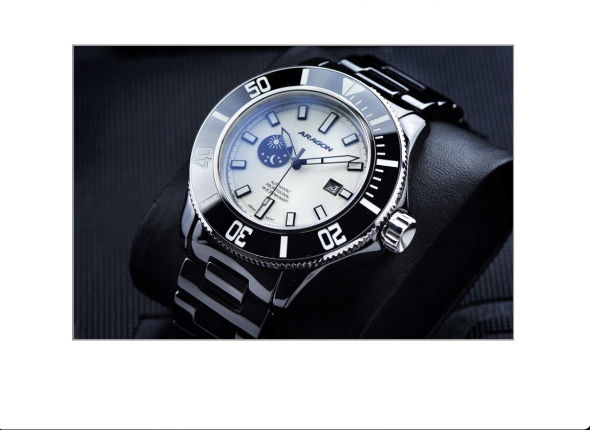 Aragon Hercules Ceramic Sun And Moon Diver Automatic 44mm Case