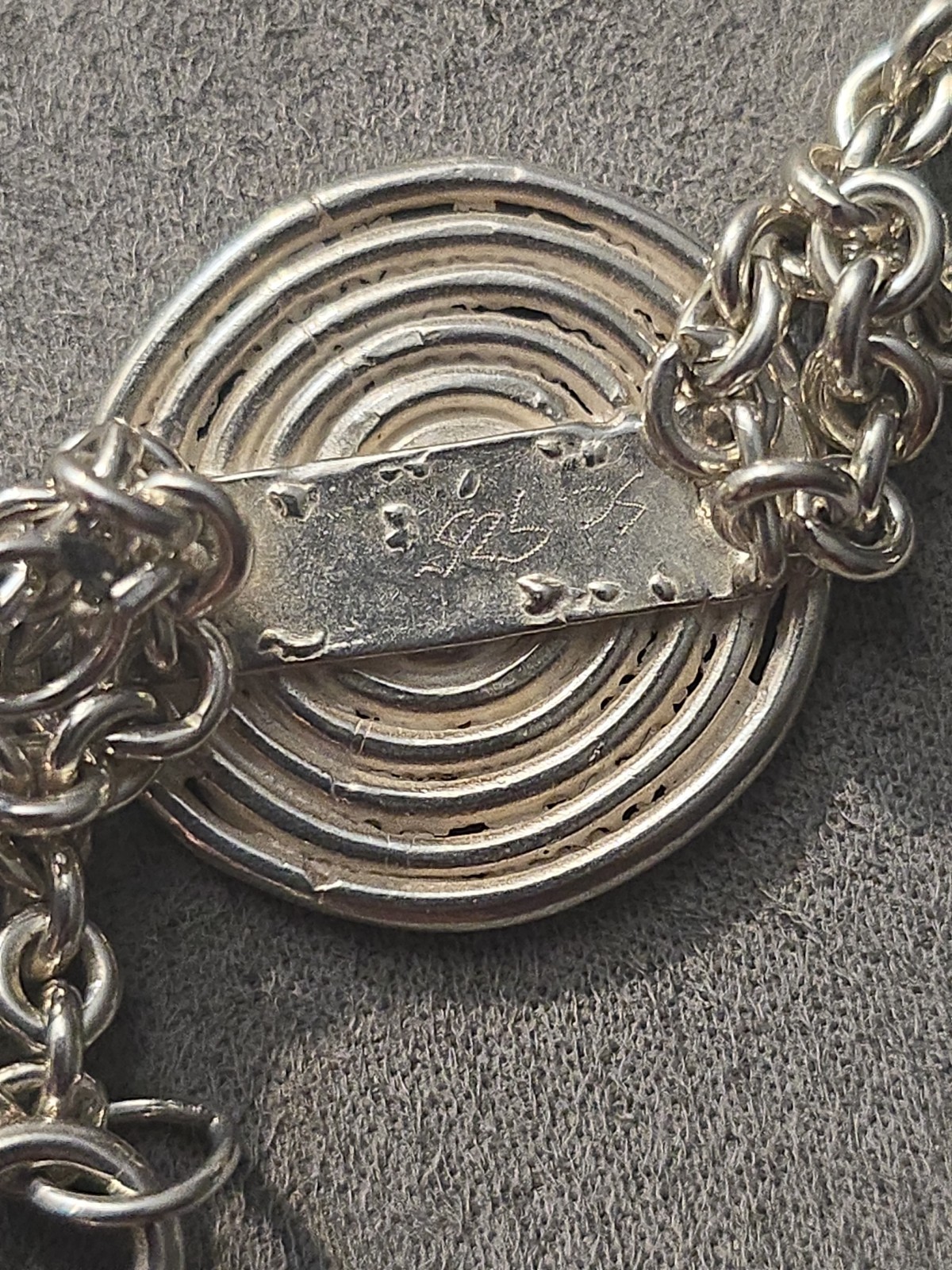 Susan Cummings sterling silver charm necklace African animals abstract tribal