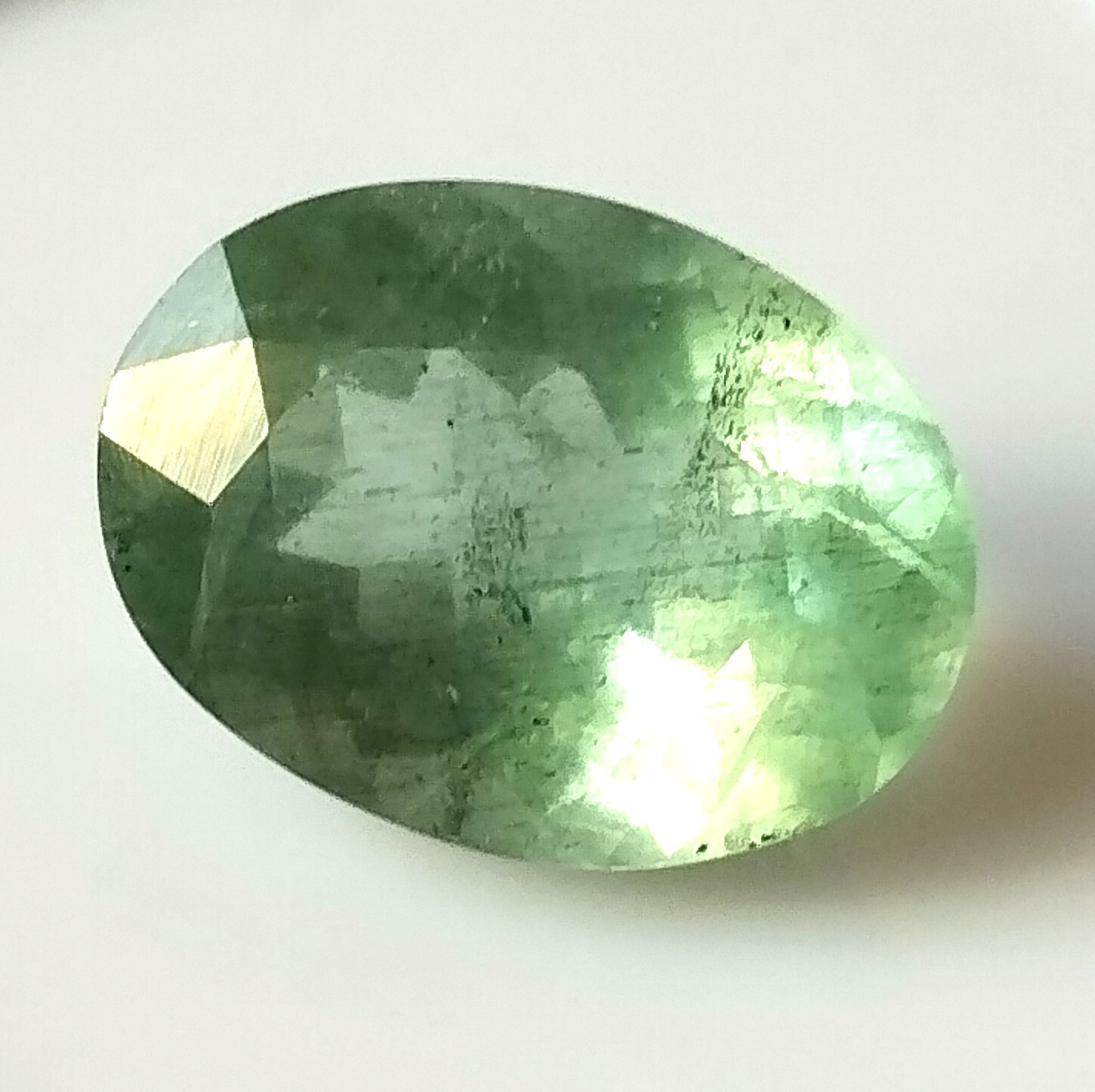 5.85 Carat Natural Greenish Blue Aquamarine Faceted Oval Gemstone 13.8X10.3 mm