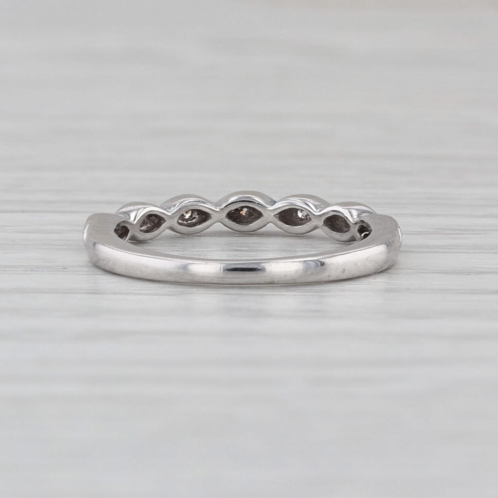 Woven Diamond Stackable Ring 10k White Gold Wedding Band Size 3.25