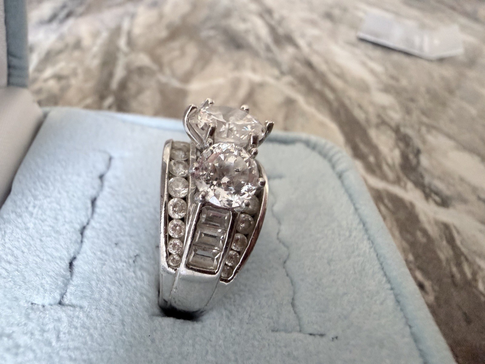 Epiphany Platinum Clad Diamonique Ring ~ Size 6 Gorgeous