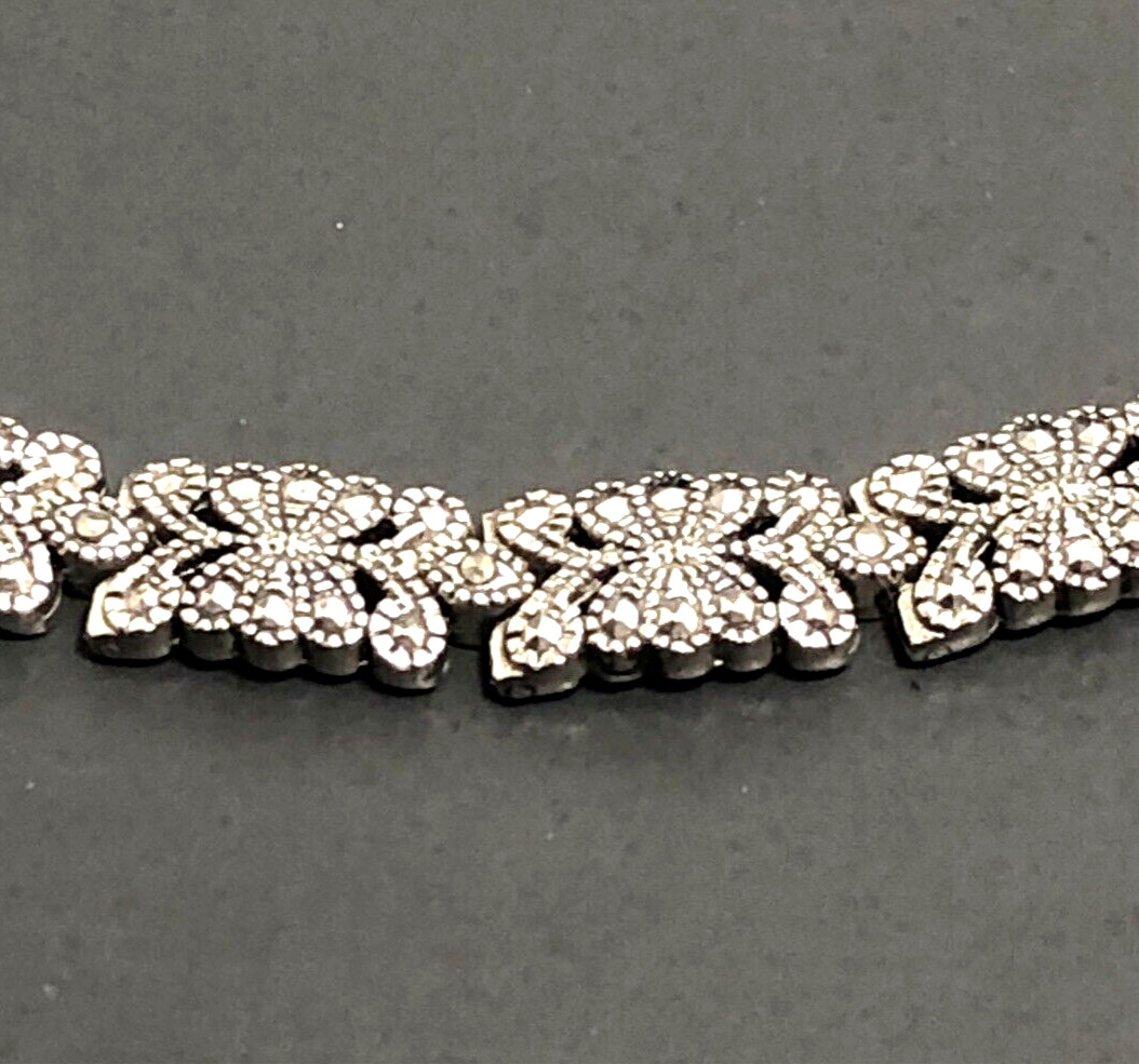 Marcacite Gemstone Bracelet Silver-Tone Vivani Classic Casual Formal 8″
