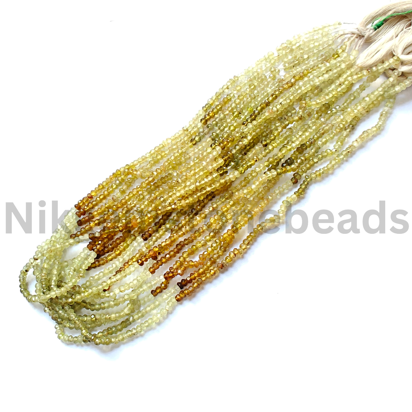 Natural Shaded Grossular Garnet Beads, Faceted Rondelle Cut Stone, 2.75-3.10 MM.