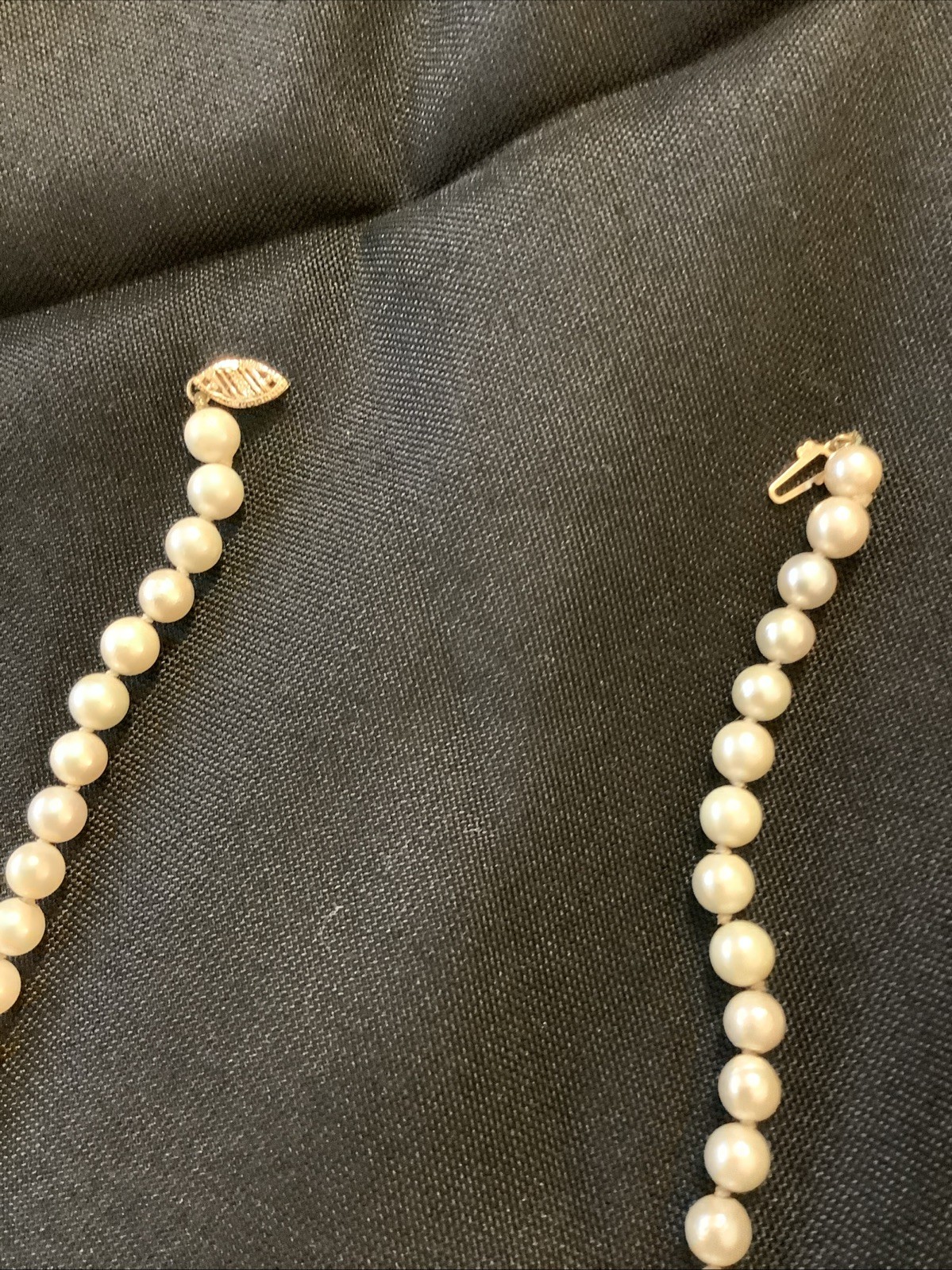 Stunning 16 Inch Vintage Cultured Pearl Necklace Stamped 14Ct Clasp