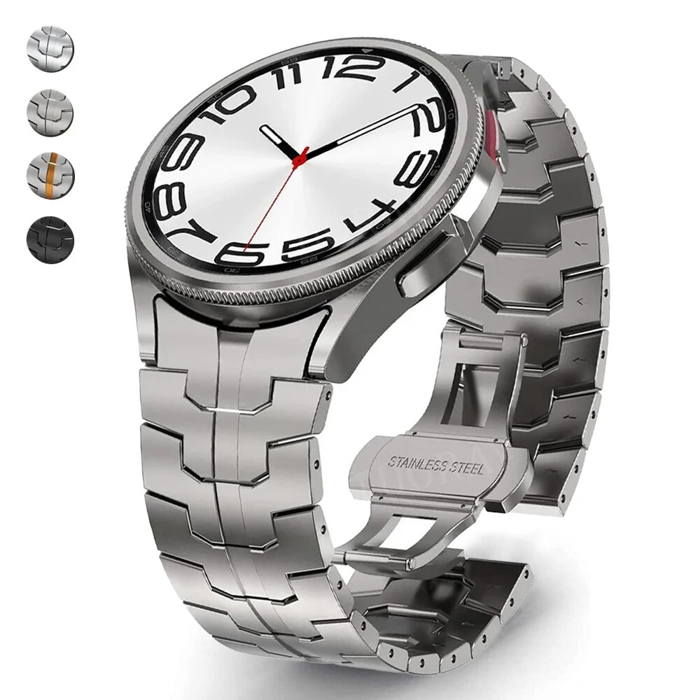 For Samsung Galaxy Watch 6 4 5 Pro 43mm 47mm Classic Stianless Steel Band Strap