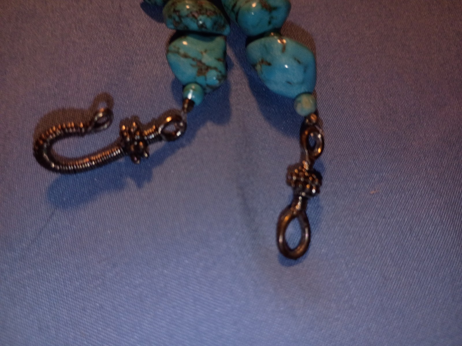 Beaded Howlite3 Necklace With Stretch Bracelet Necklace Is Approx 20 ” Pewter