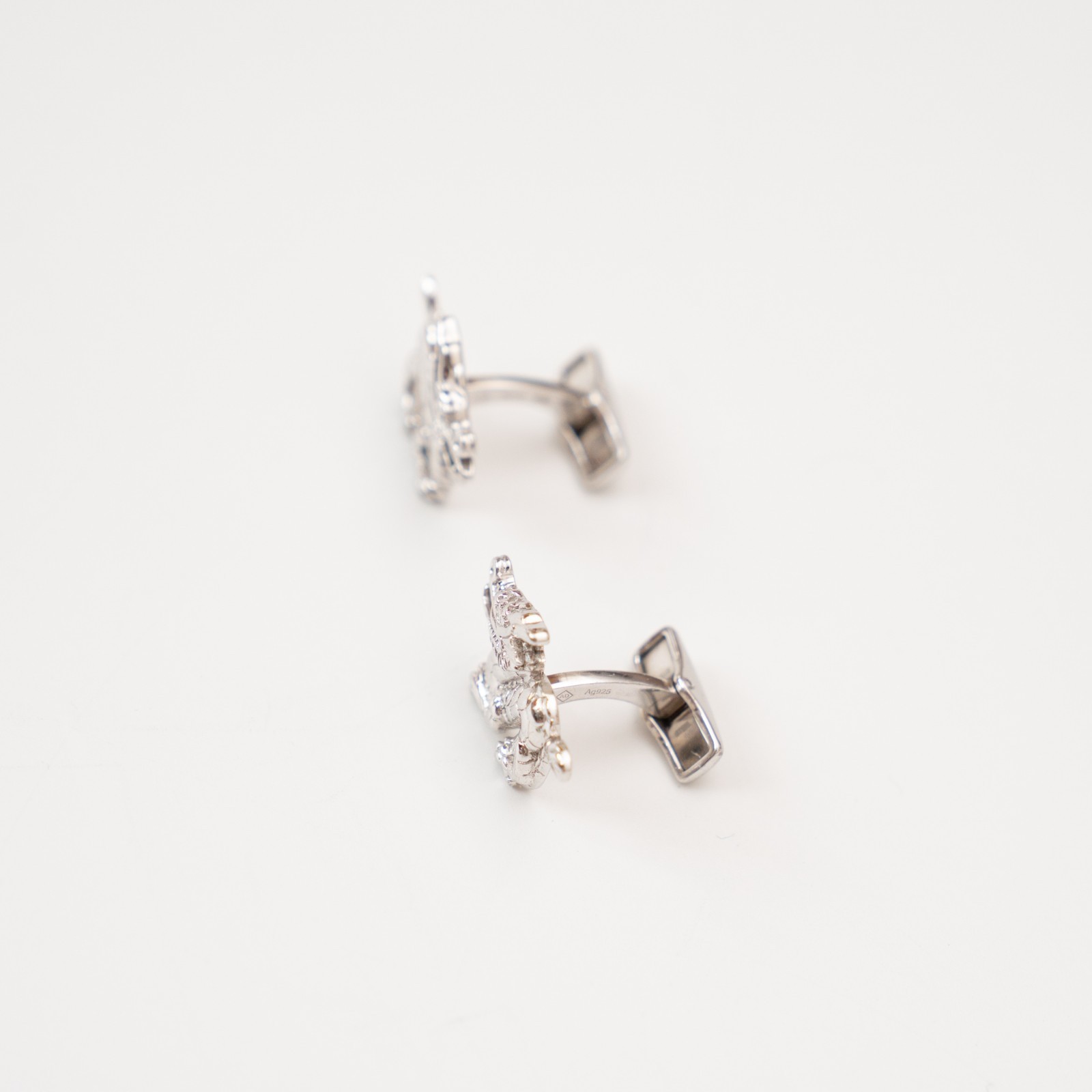 dunhill Cufflinks — Eastern Dragon Motif — Sterling Silver 925 — Hallmarked —