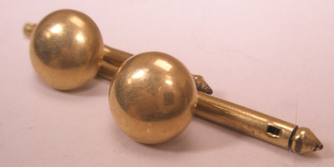 SINGLES (2) 5/16″ GOLD PLATED Vintage LARTER & SONS Formal Shirt Stud j09