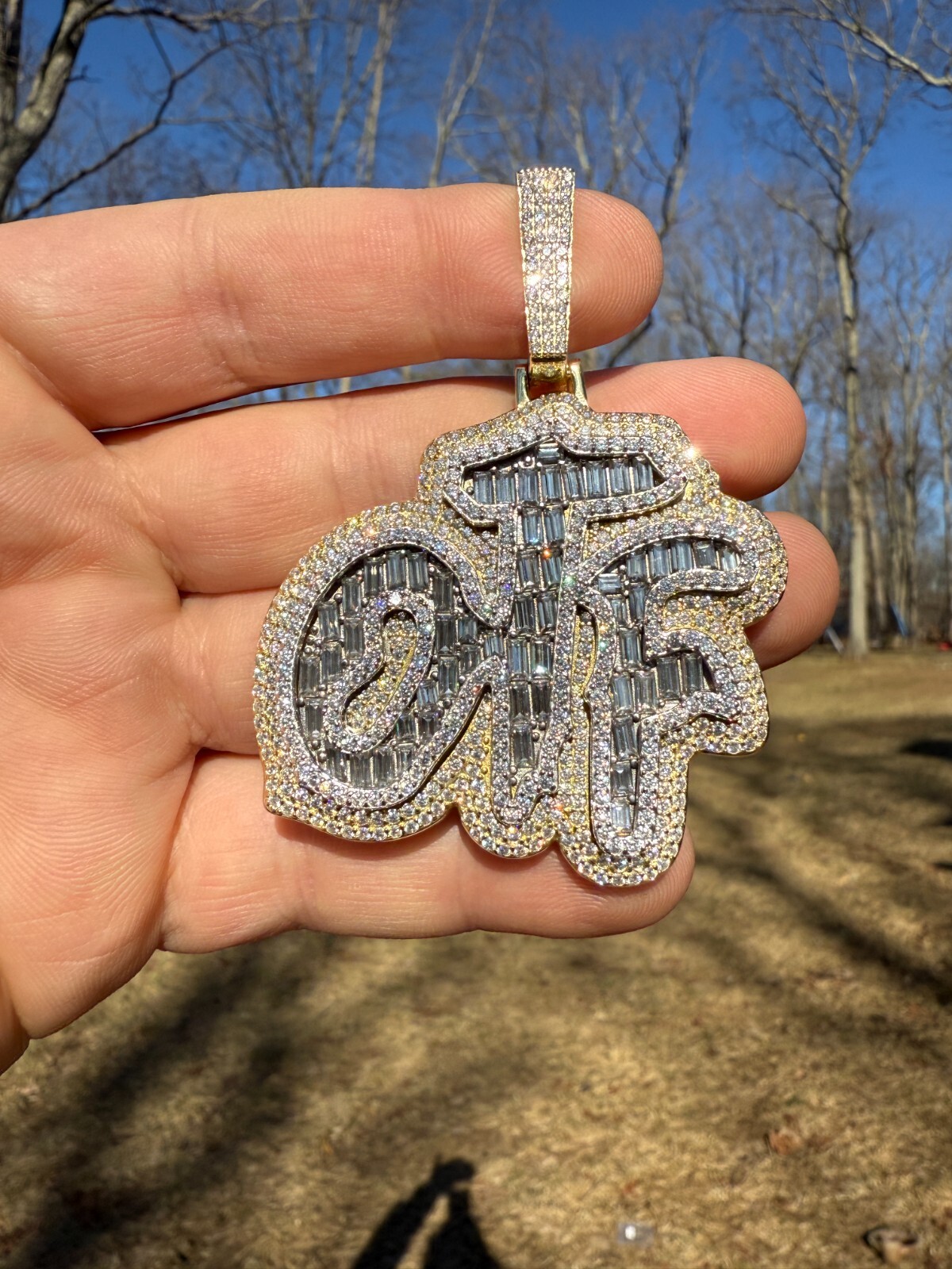MOISSANITE 925 Silver / Gold Only The Family OTF Iced Hip Hop Necklace Pendant