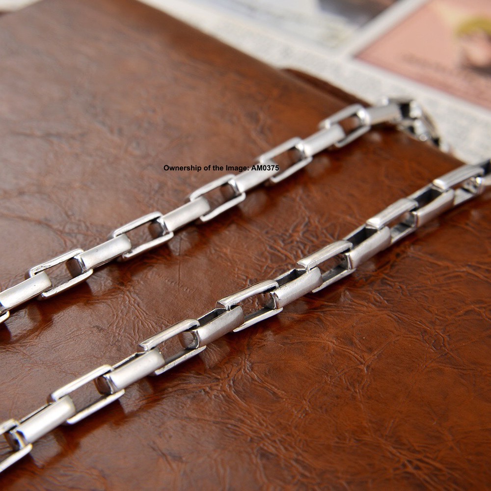 Pure S925 Sterling Silver 5mm Cable Link Chain Necklace 21.6inch -25.6inch