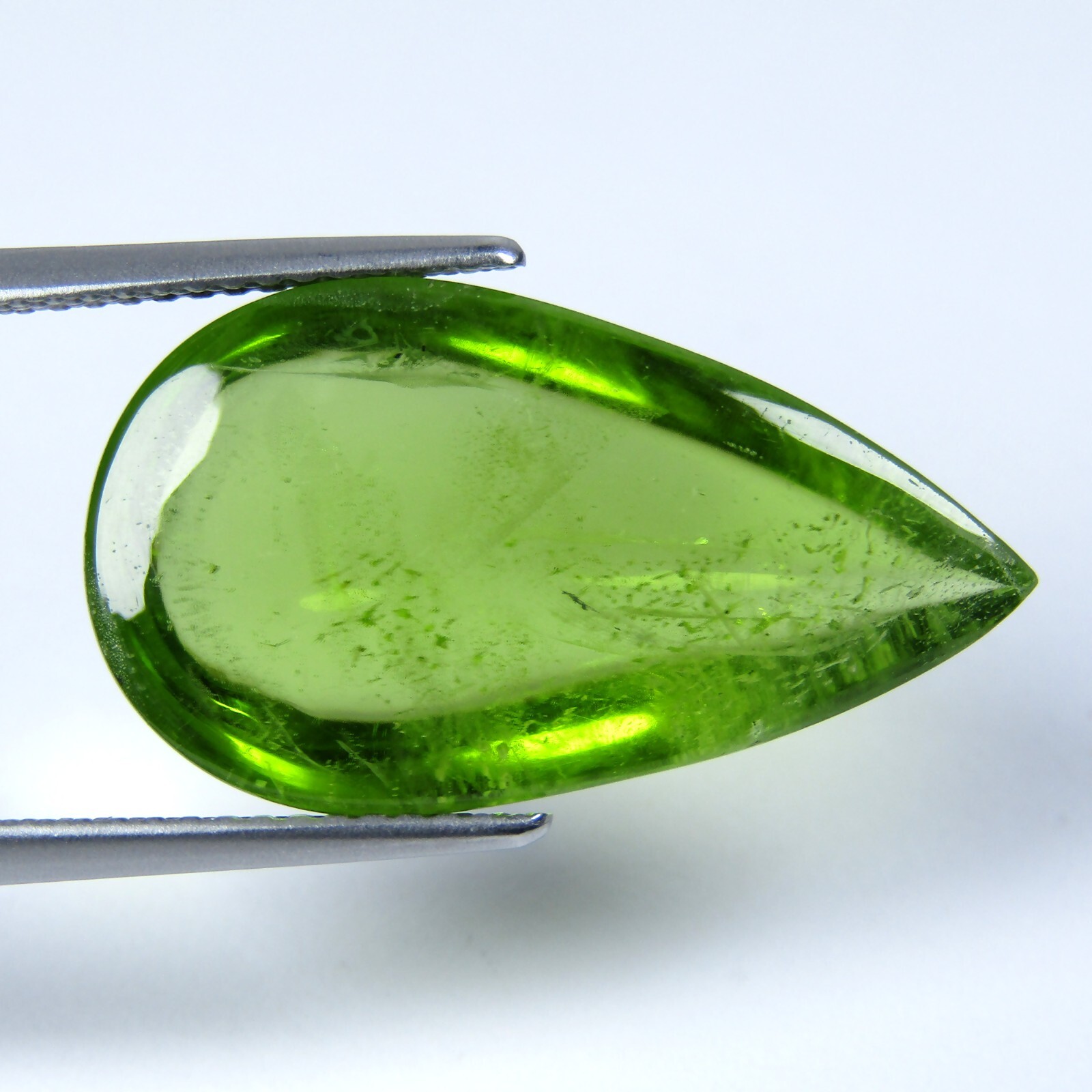 13.90 Cts EXQUISITE PEAR CABOCHON NATURAL PERIDOT LOOSE GEMSTONE