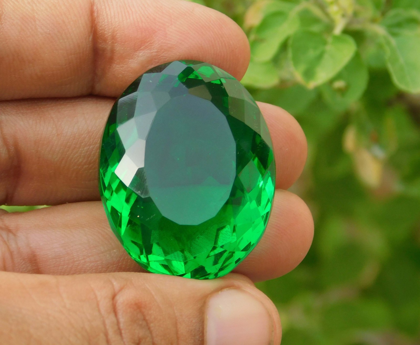 121.9cts Natural Certified Oval Cut Colombian Emerald Translucent Loose Gemstone
