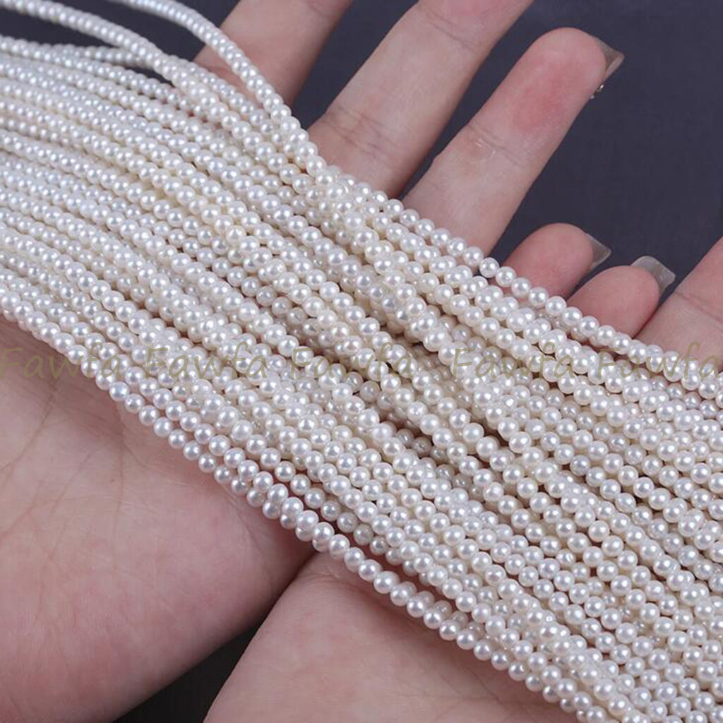 Genuine 2-3mm Natural Mini White Freshwater Pearl Round Loose Beads 15″ Strand
