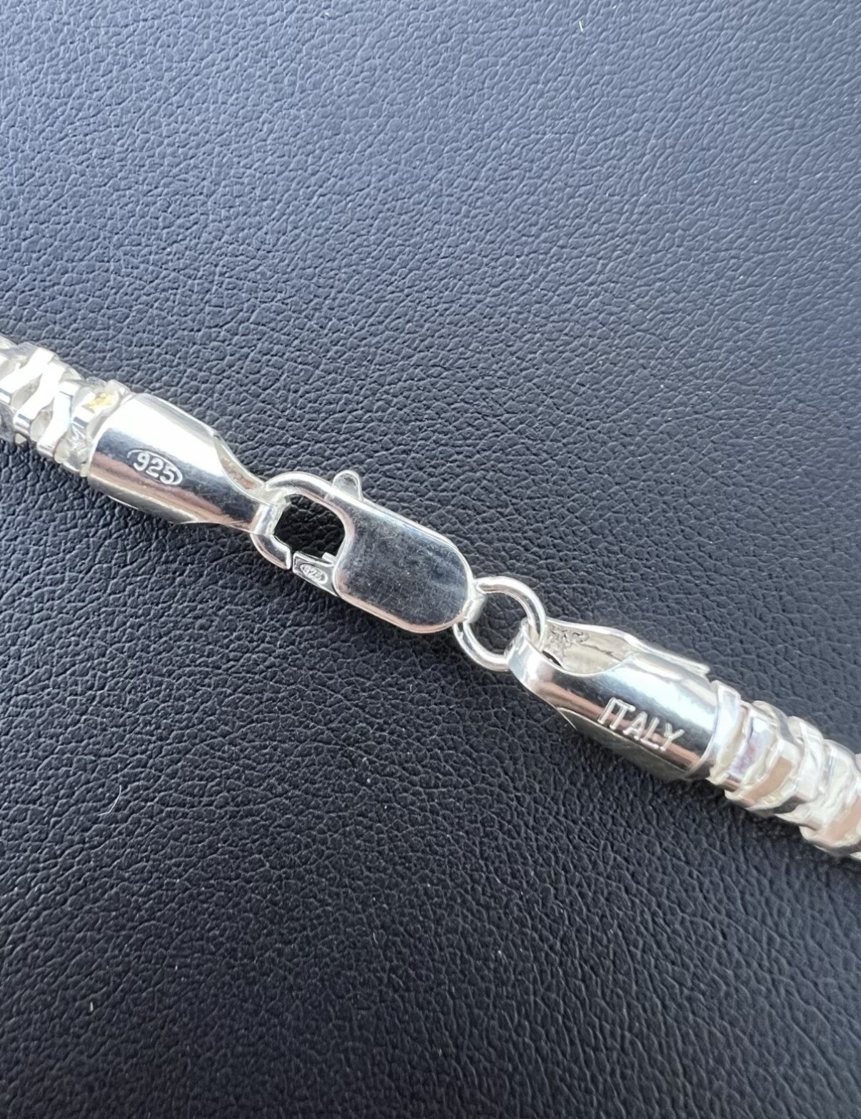 925 Sterling Silver Diamond Cut Sparkle Chain 5mm x 22” made in ITALY.