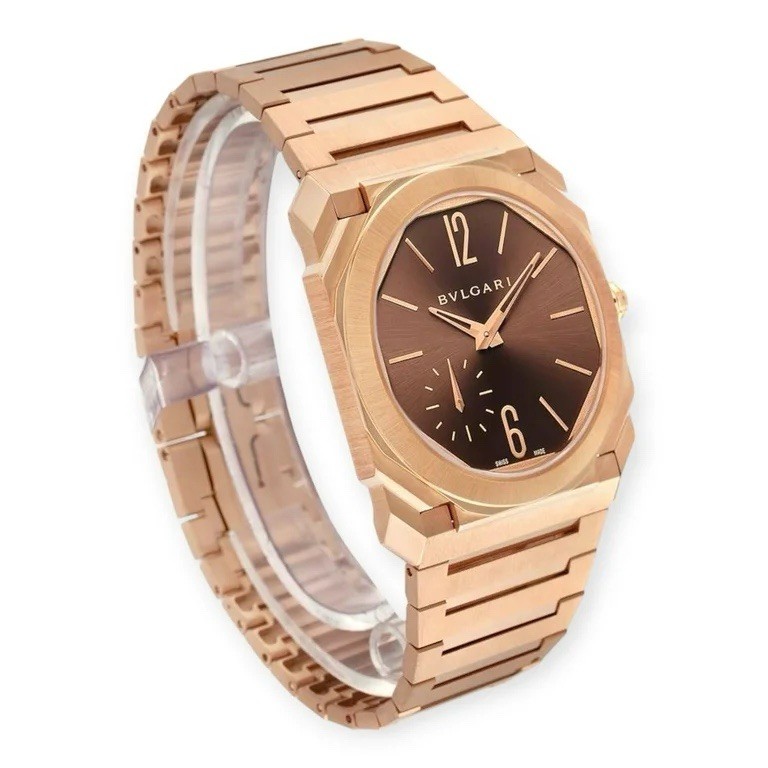 Bvlgari Octo Rose Gold 40mm Brown Dial Manual Wind Swiss Made Box/Booklet