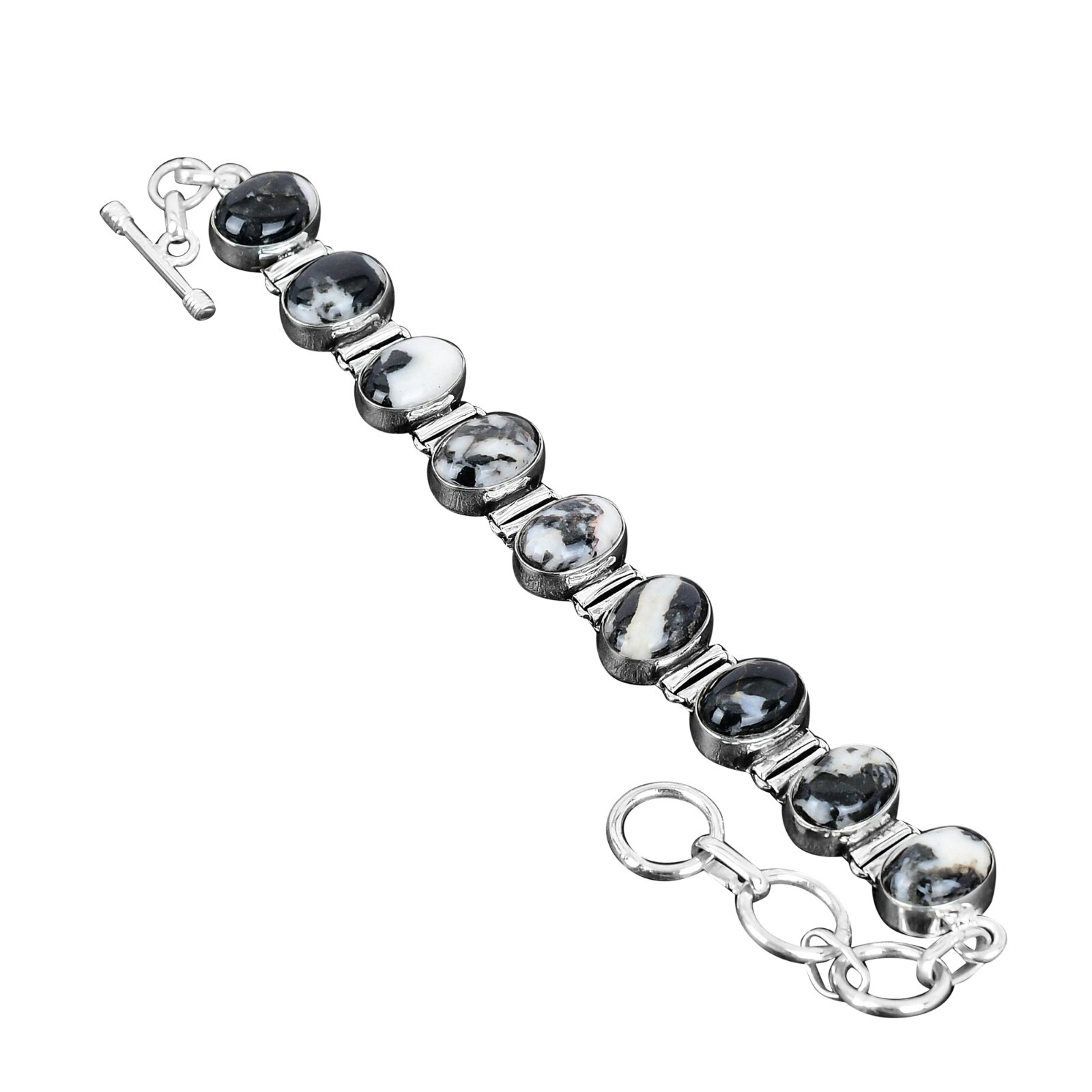 White Buffalo Turquoise Gemstone 925 Silver Daughters Day Chain Bracelet Jewelry
