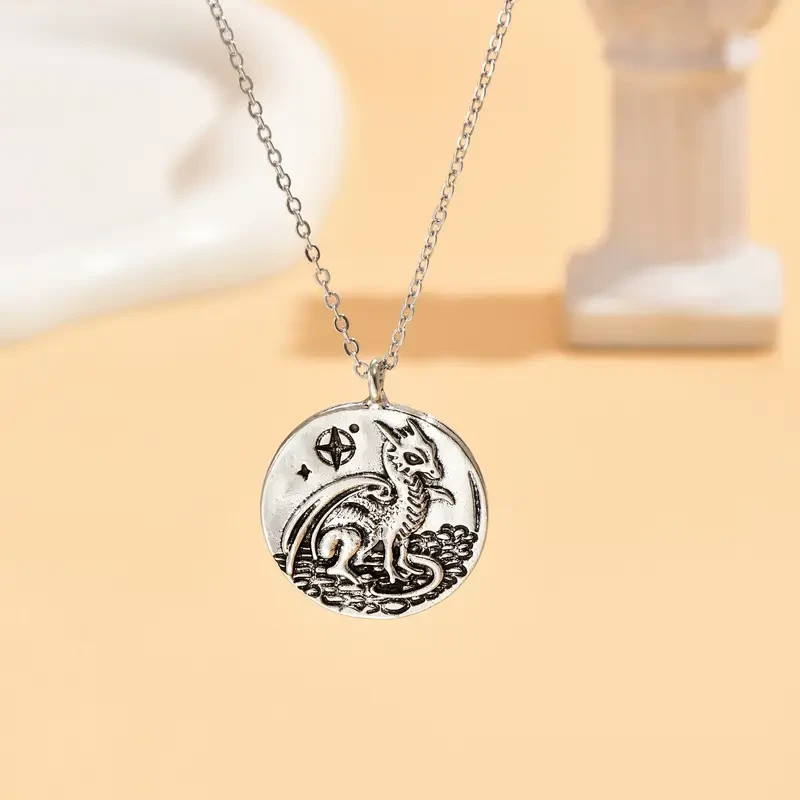 Elegant 925 Sterling Silver Charms Fashion Unique Flying Dragon Pendant Necklace