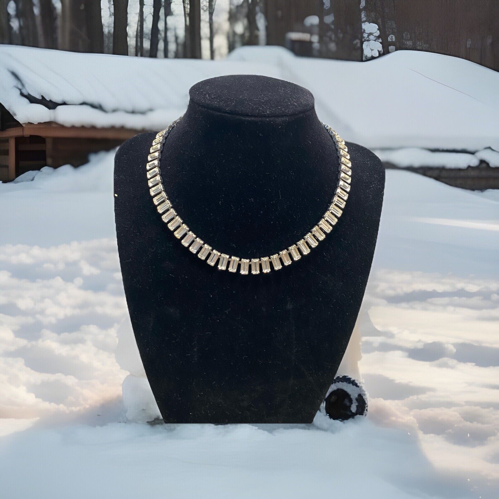 Vintage 1930’s Rhinestone 15” Choker/Necklace Hook Clip Beauty (PROM NIGHT)