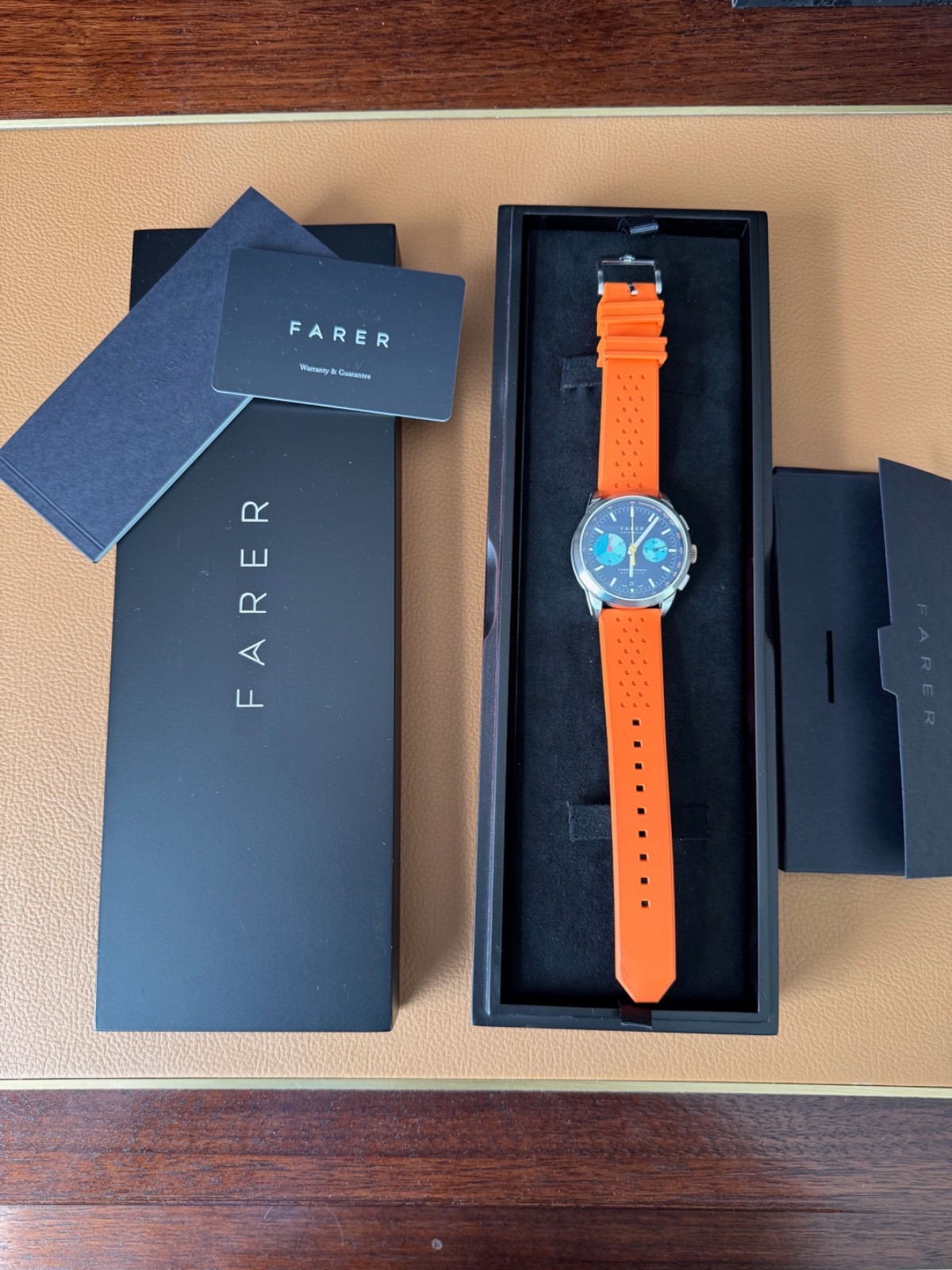 Farer Cobb Big Eye Mechanical Chronograph Watch