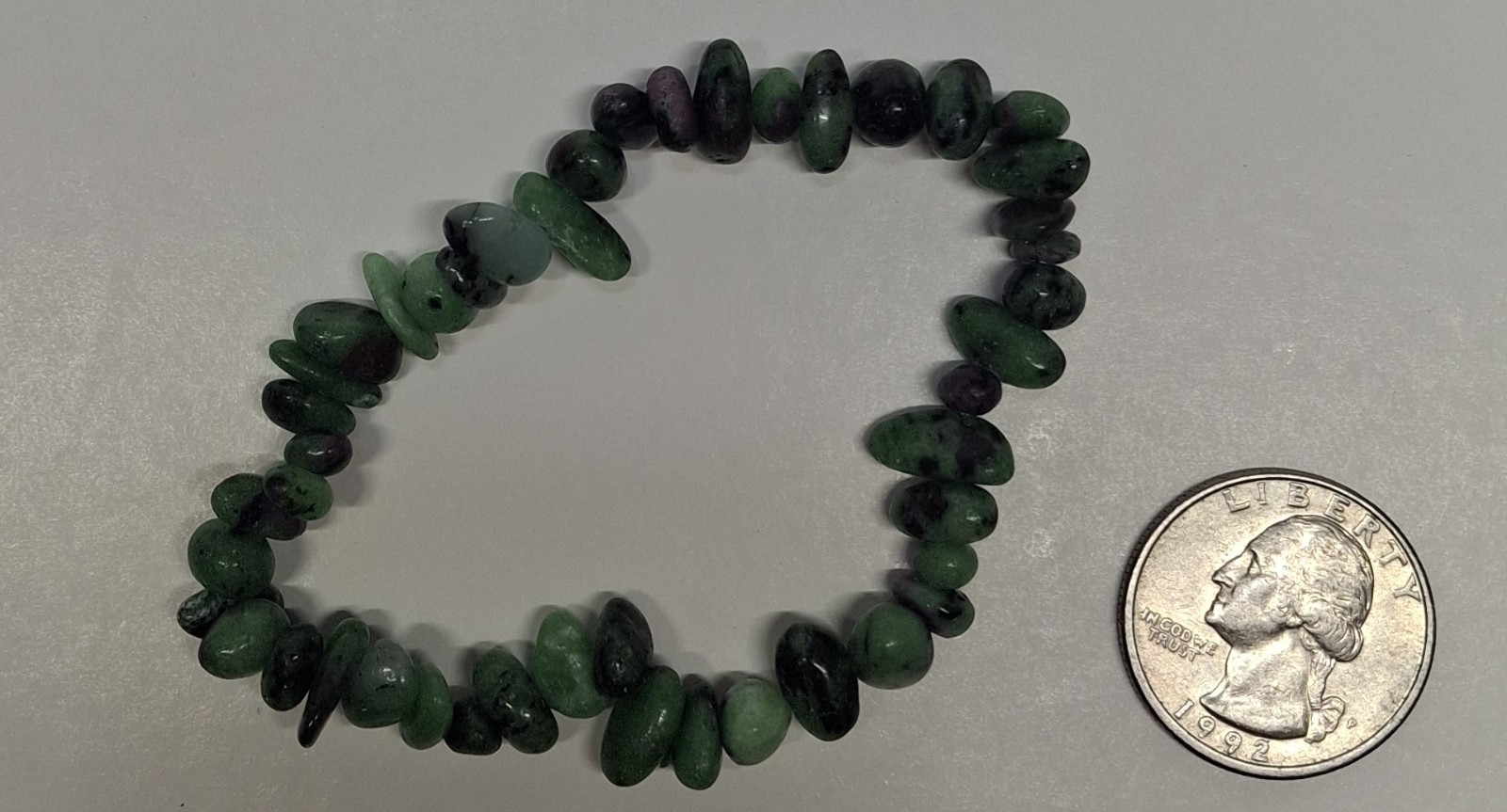 Ruby Zoisite Stone Chip Stretchy Bracelet