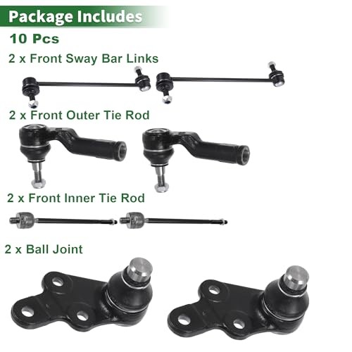8pcs Front Suspension Kit – Inner Outer Tie Rod End Sway Bar – Ball