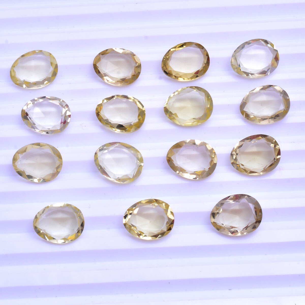 VVS 15 Pcs Natural Citrine 13.98mm-14.15mm Faceted Cut Loose Gemstones Wholesale